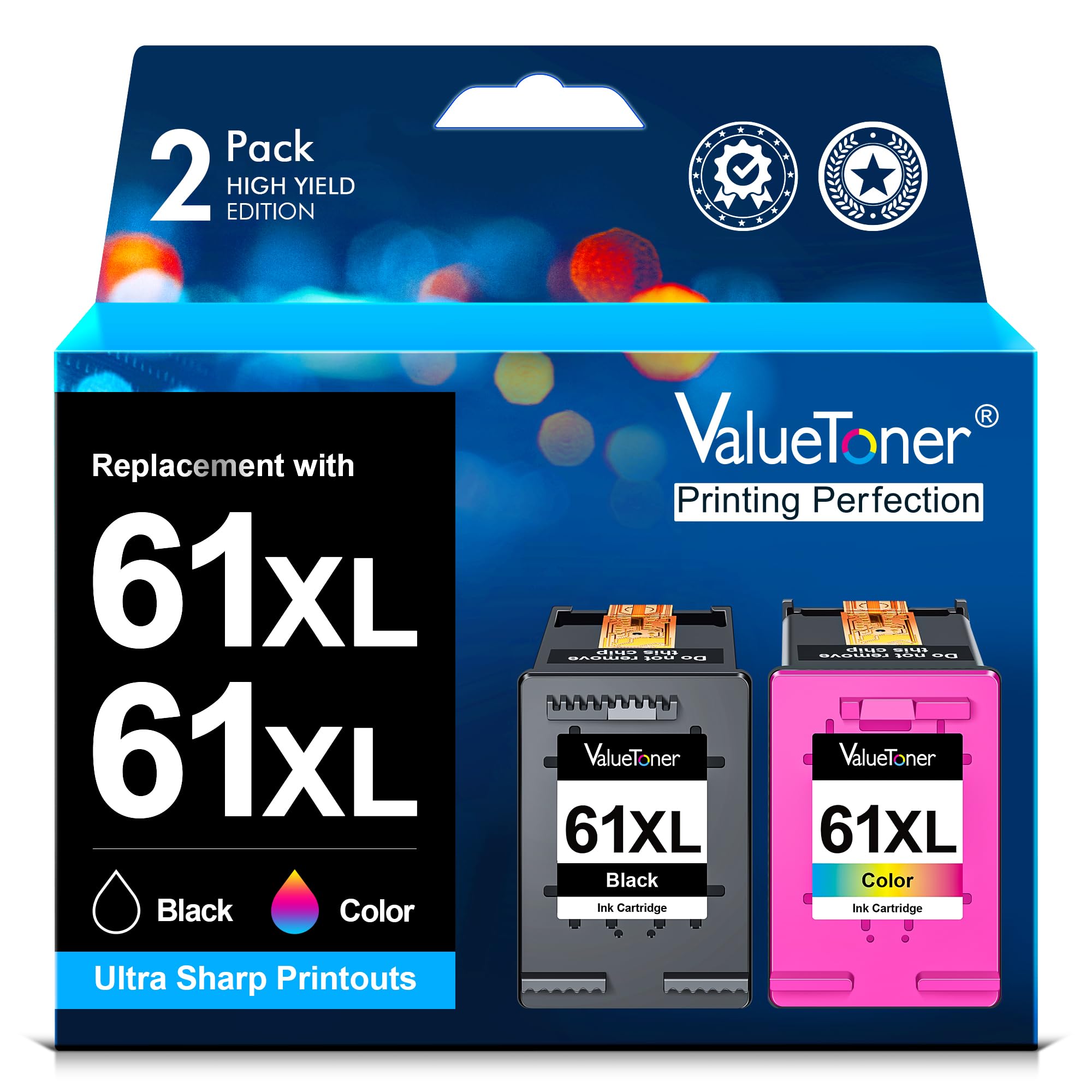 Foto 2 pulgar | Cartuchos De Tinta Valuetoner Remanufacturados Hp 61xl, Paquete De 2 - Venta Internacional.