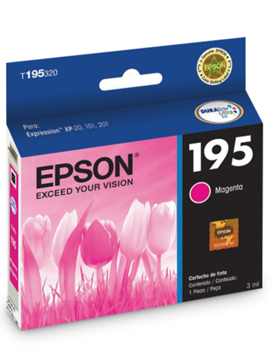 Foto 2 pulgar | Cartucho De Tinta Epson 195 Color Magenta T195320-al 3ml 1 Pieza