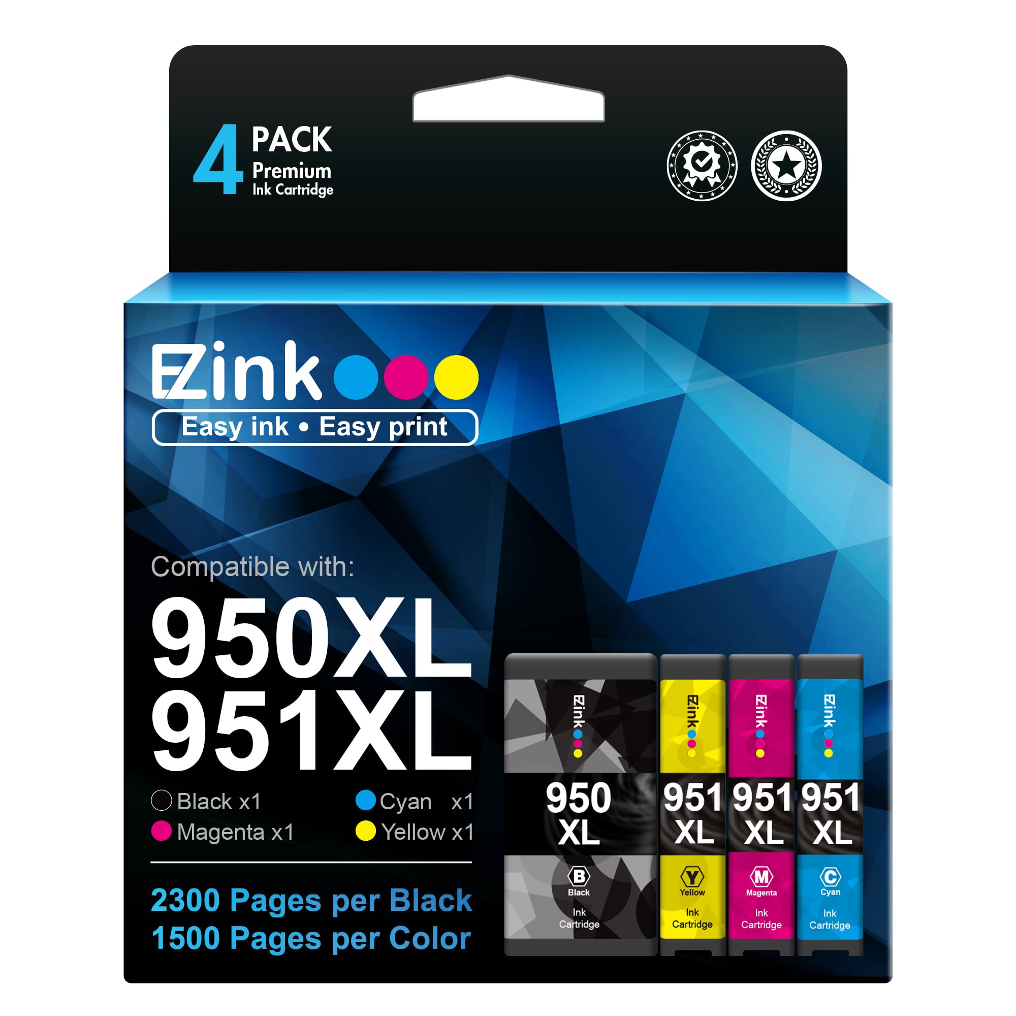 Foto 1 | Cartucho De Tinta E-z Ink Compatible Para Hp 950xl 951xl, Paquete De 4 - Venta Internacional.