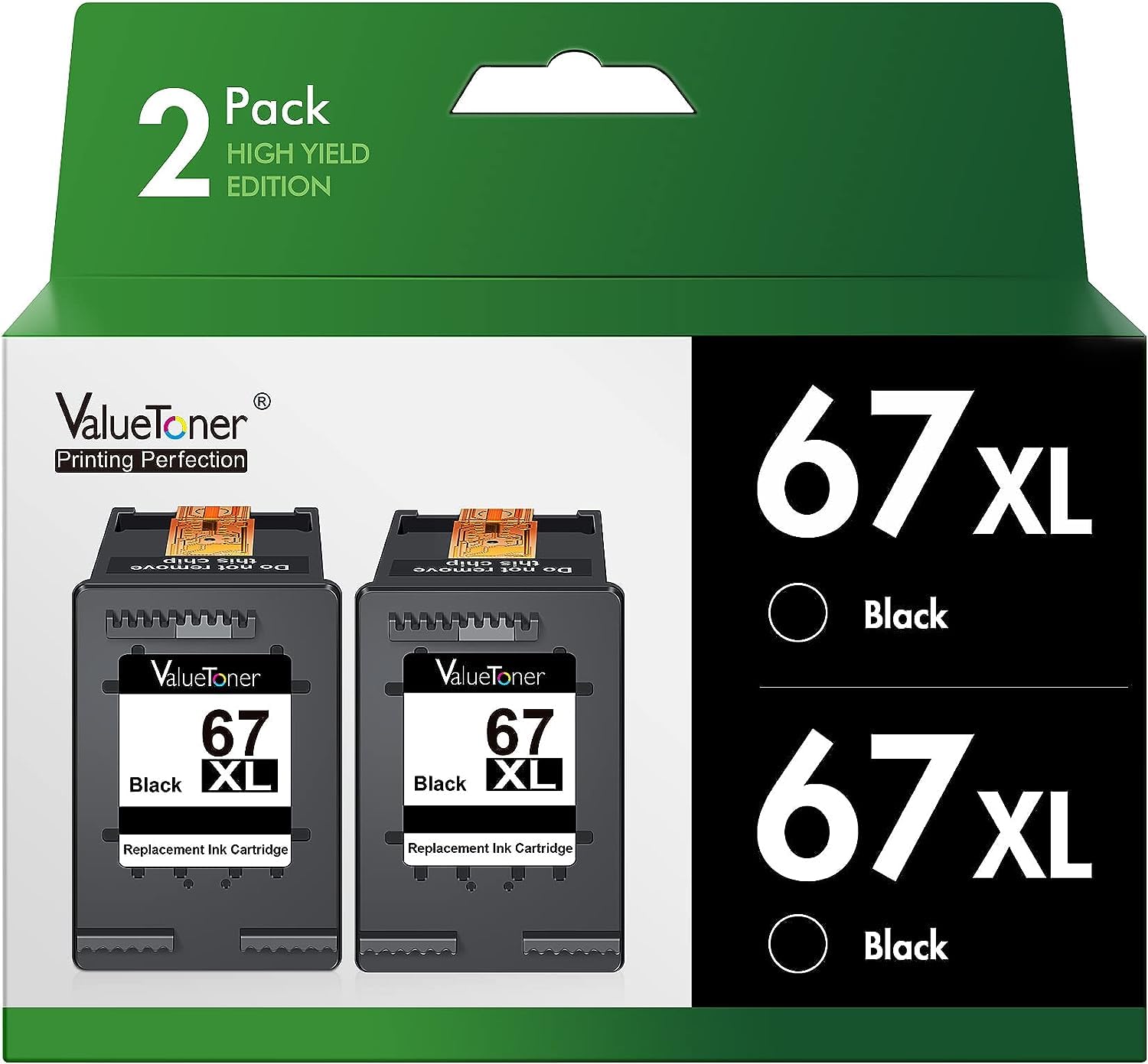 Foto 2 pulgar | Cartuchos De Tinta Valuetoner Remanufacturados Hp 67xl 67 Xl Black X2 - Venta Internacional.