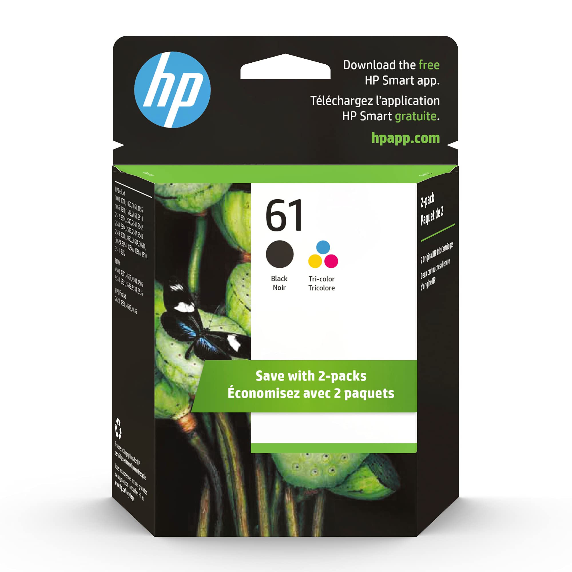 Foto 2 pulgar | Cartuchos De Tinta Hp 61 Negro/tricolor (paquete De 2) Para Deskjet - Venta Internacional.
