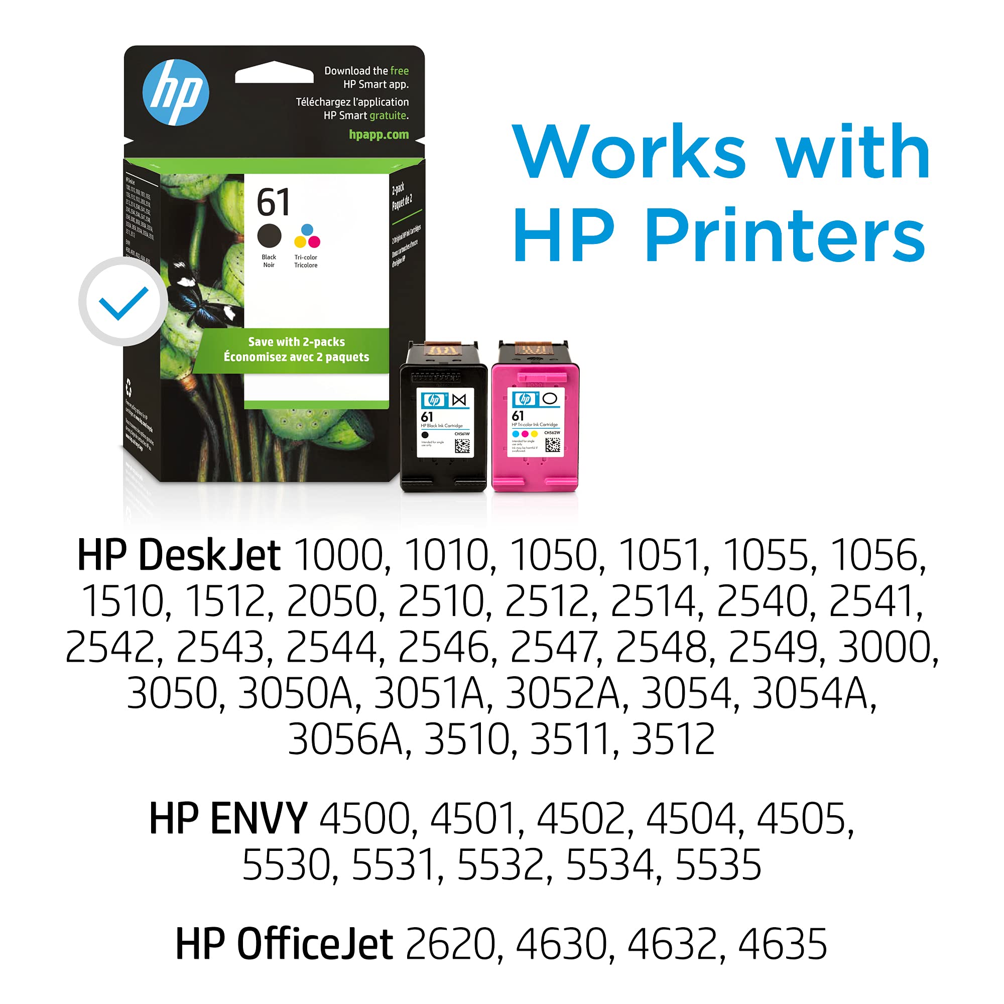 Foto 3 pulgar | Cartuchos De Tinta Hp 61 Negro/tricolor (paquete De 2) Para Deskjet - Venta Internacional.