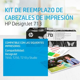 Foto 2 | Kit De Reemplazo De Cabezales De Impresión Hp 713 Designjet Para Impresoras T650 - Venta Internacional.
