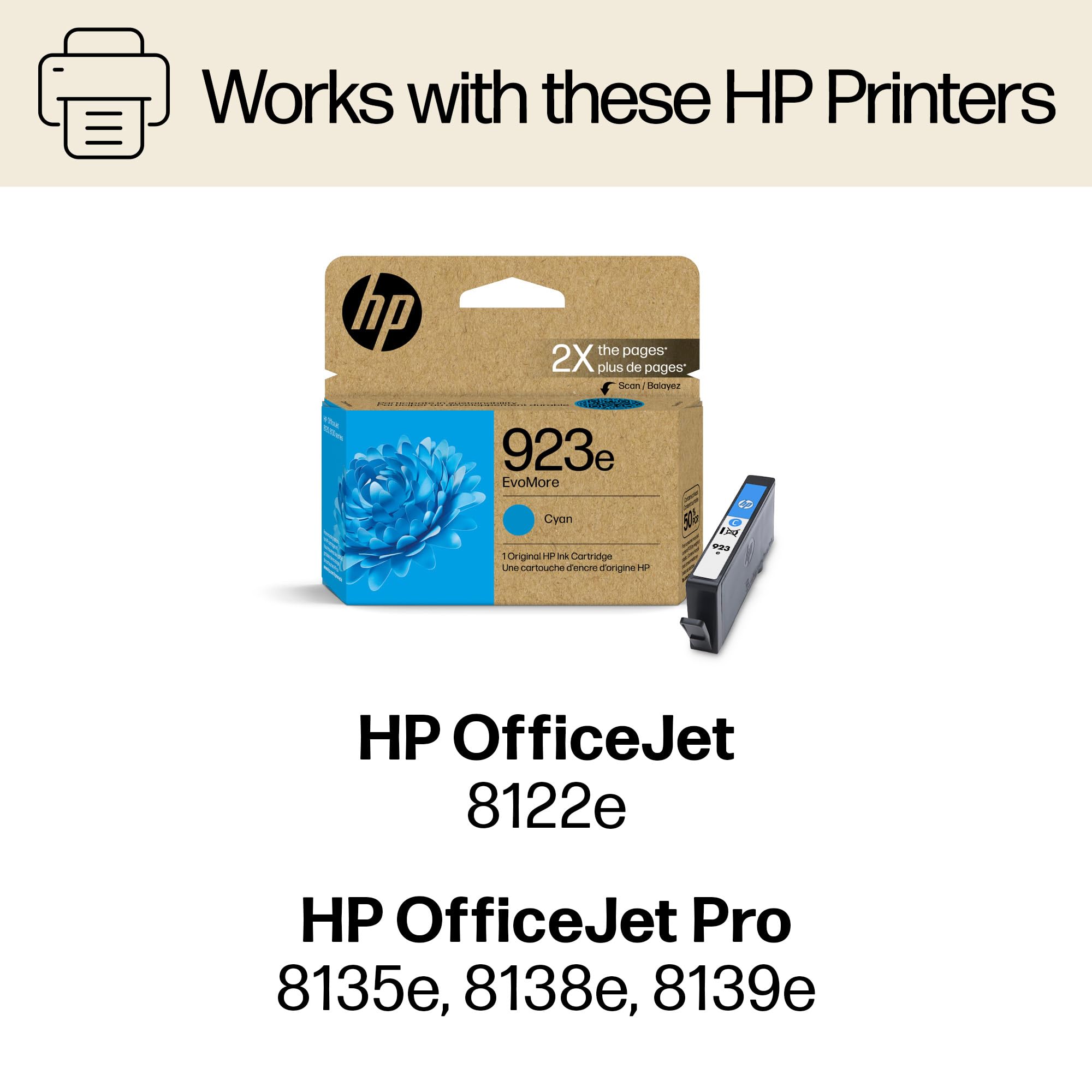 Foto 3 pulgar | Cartucho De Tinta Hp 923e Evomore Cyan Officejet 8120 8130 800p - Venta Internacional.