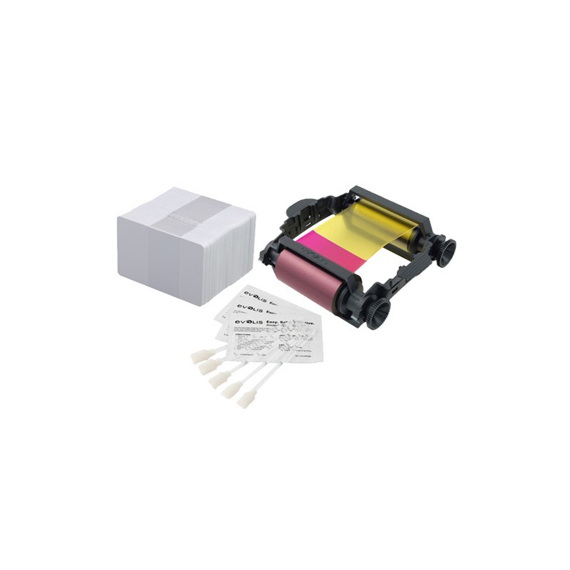 Foto 3 pulgar | Kit de Consumibles Badgy Cinta 100 Piezas Pvc Blancas