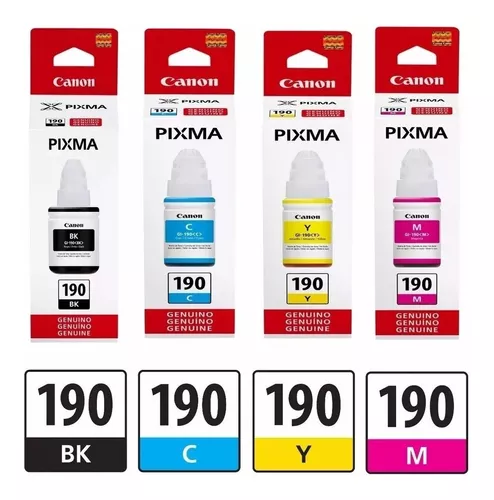 Foto 3 pulgar | Kit 4 Tintas Canon Gi-190 Bk/c/m/y