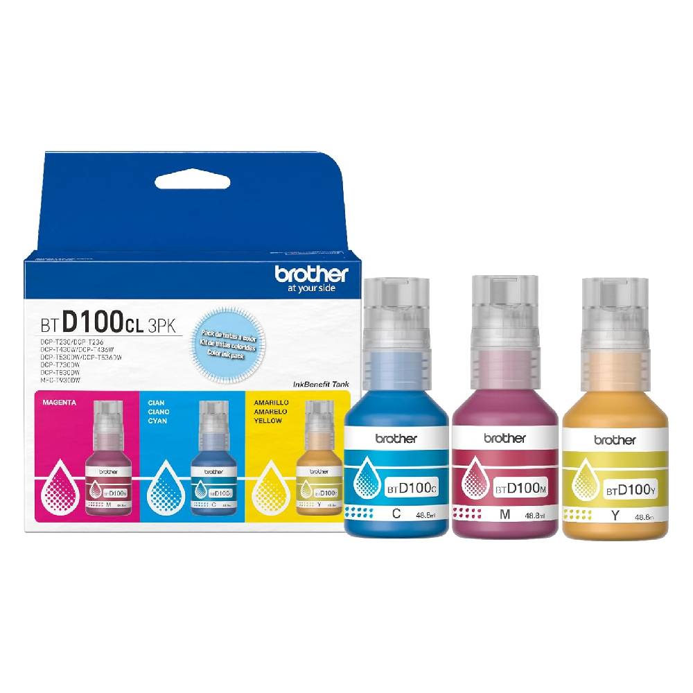 Foto 2 pulgar | Kit 3 Tintas Color Brother Btd100cl3pk Ultra Rendimiento