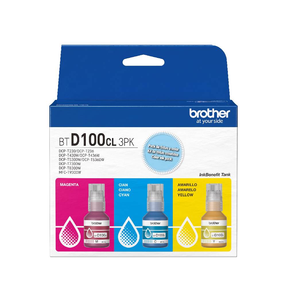 Foto 4 pulgar | Kit 3 Tintas Color Brother Btd100cl3pk Ultra Rendimiento