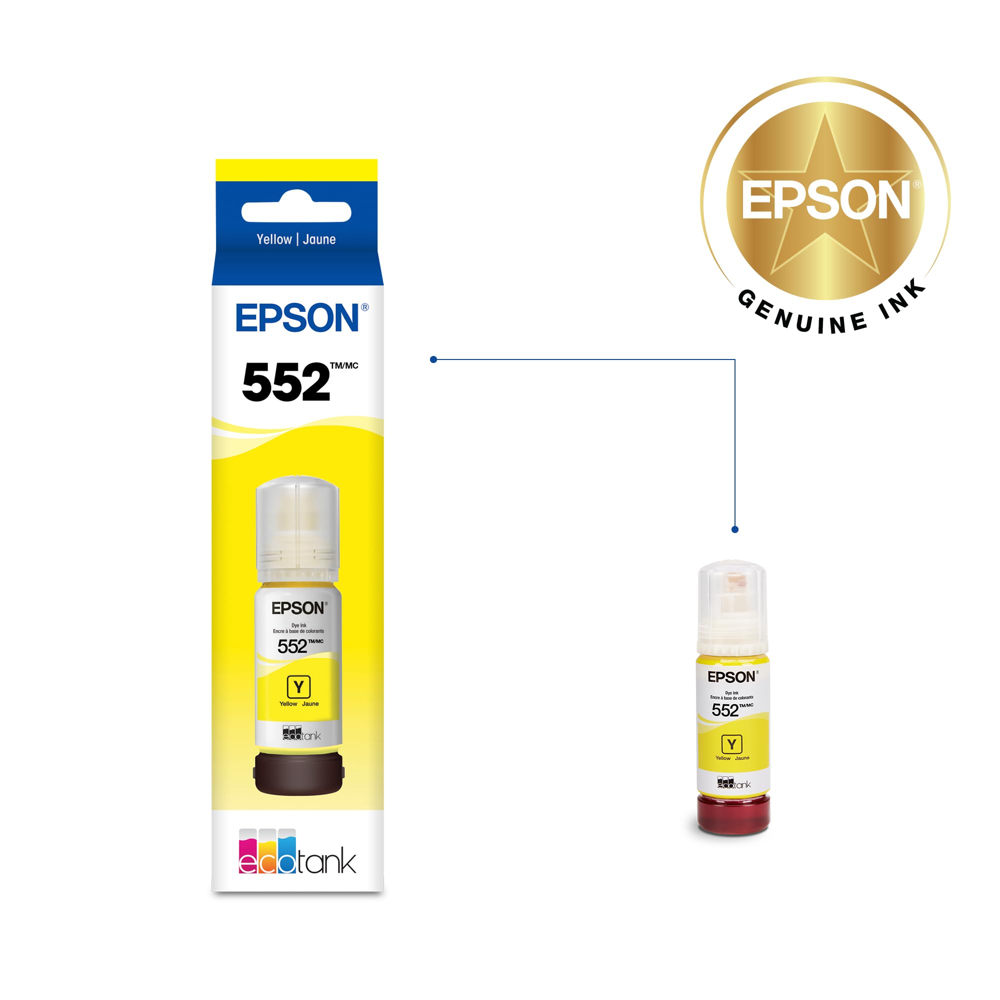 Foto 3 pulgar | Botella de Tinta Epson 552 Ecotank Amarilla 70 ml - Venta Internacional