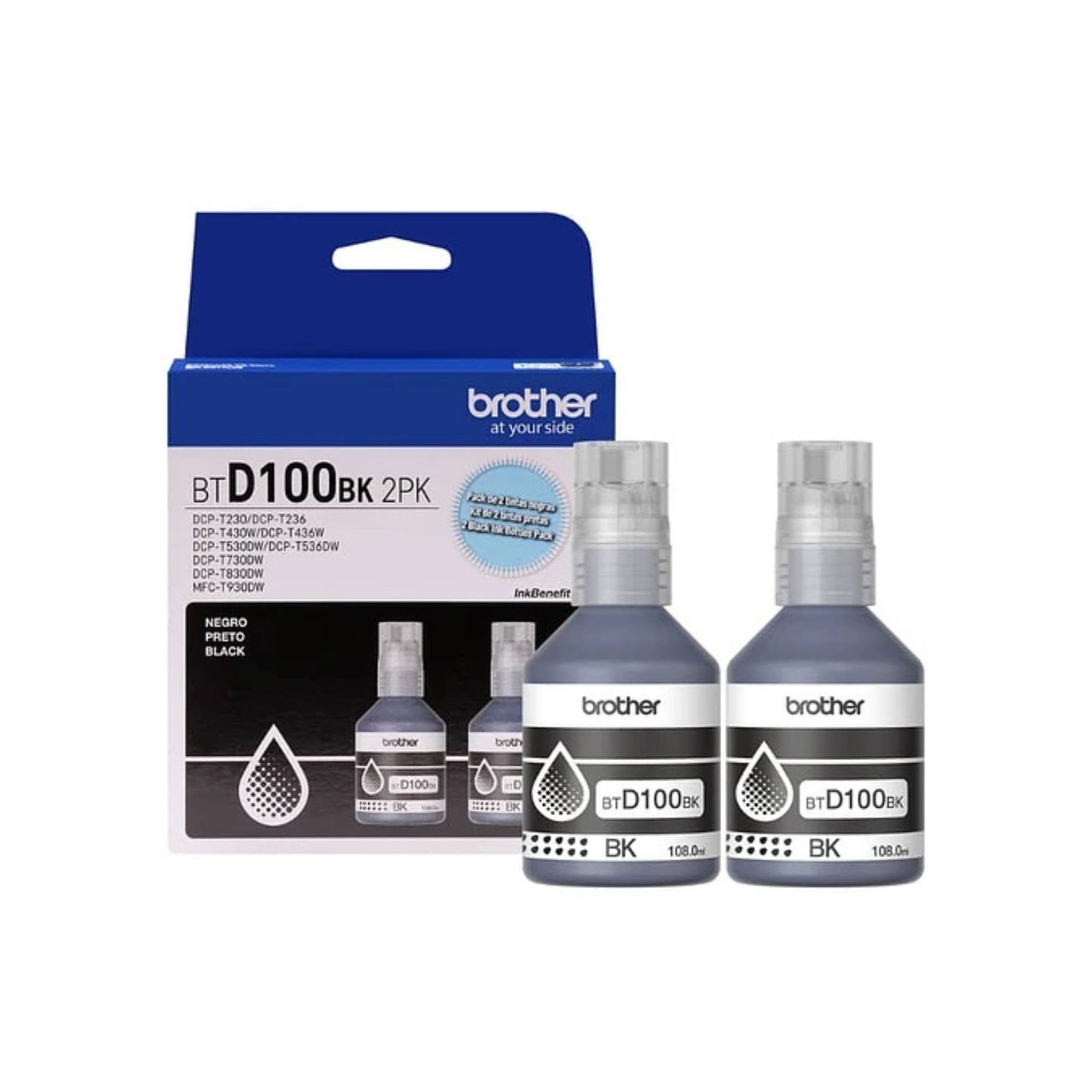 Foto 3 pulgar | 2 Pack - Botella De Tinta Brother Btd100bk Para 7,500 Páginas, Negro