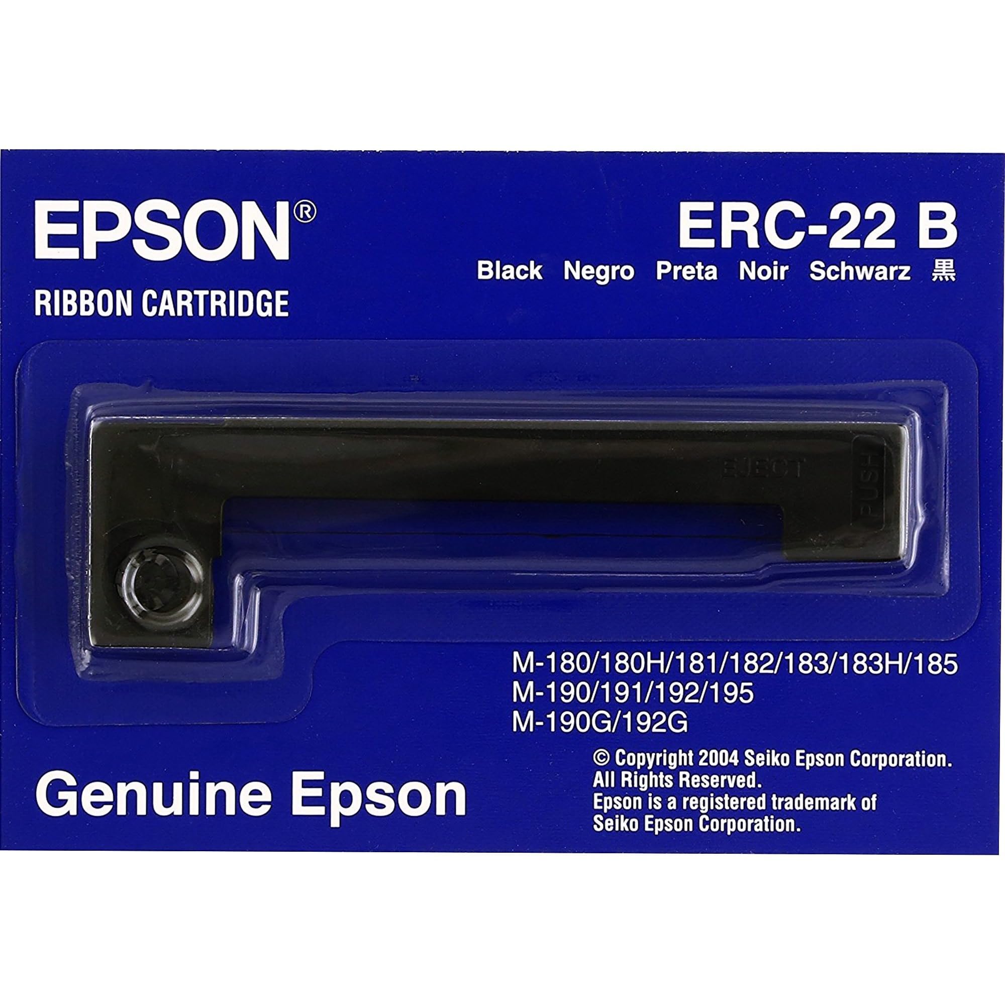 Casete De Cinta Epson Negro Para 180/181/183/185 (erc-22b) - Venta Internacional.