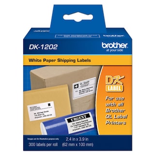 Foto 1 | Rollo De 300 Etiquetas Brother Dk1202 Precortadas De 62 X 100mm, Blancas