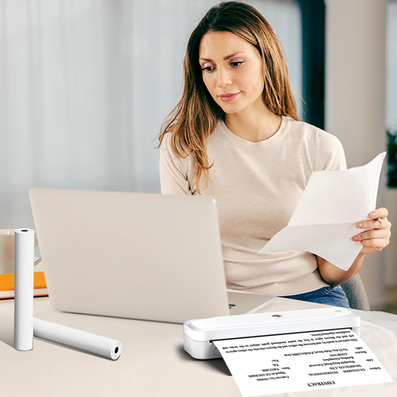Foto 7 | Papel Para Impresora Térmica Phomemo, Tamaño Carta Estadounidense, 8.5 X 11 Pulgadas, 4 Rollos - Venta Internacional.