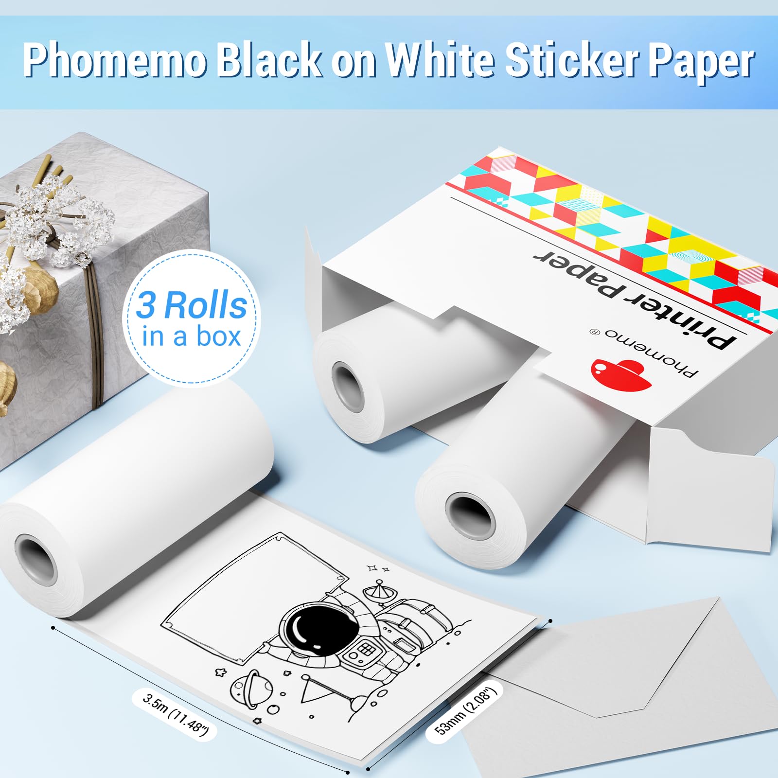 Foto 4 pulgar | Etiqueta De Papel Adhesivo Térmico Phomemo White Para Impresora M02 - Venta Internacional.