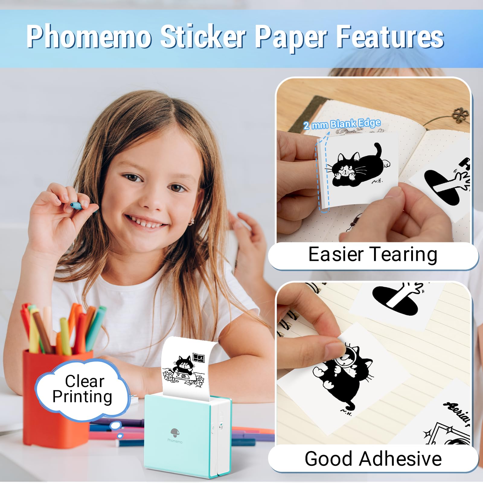 Foto 5 pulgar | Etiqueta De Papel Adhesivo Térmico Phomemo White Para Impresora M02 - Venta Internacional.