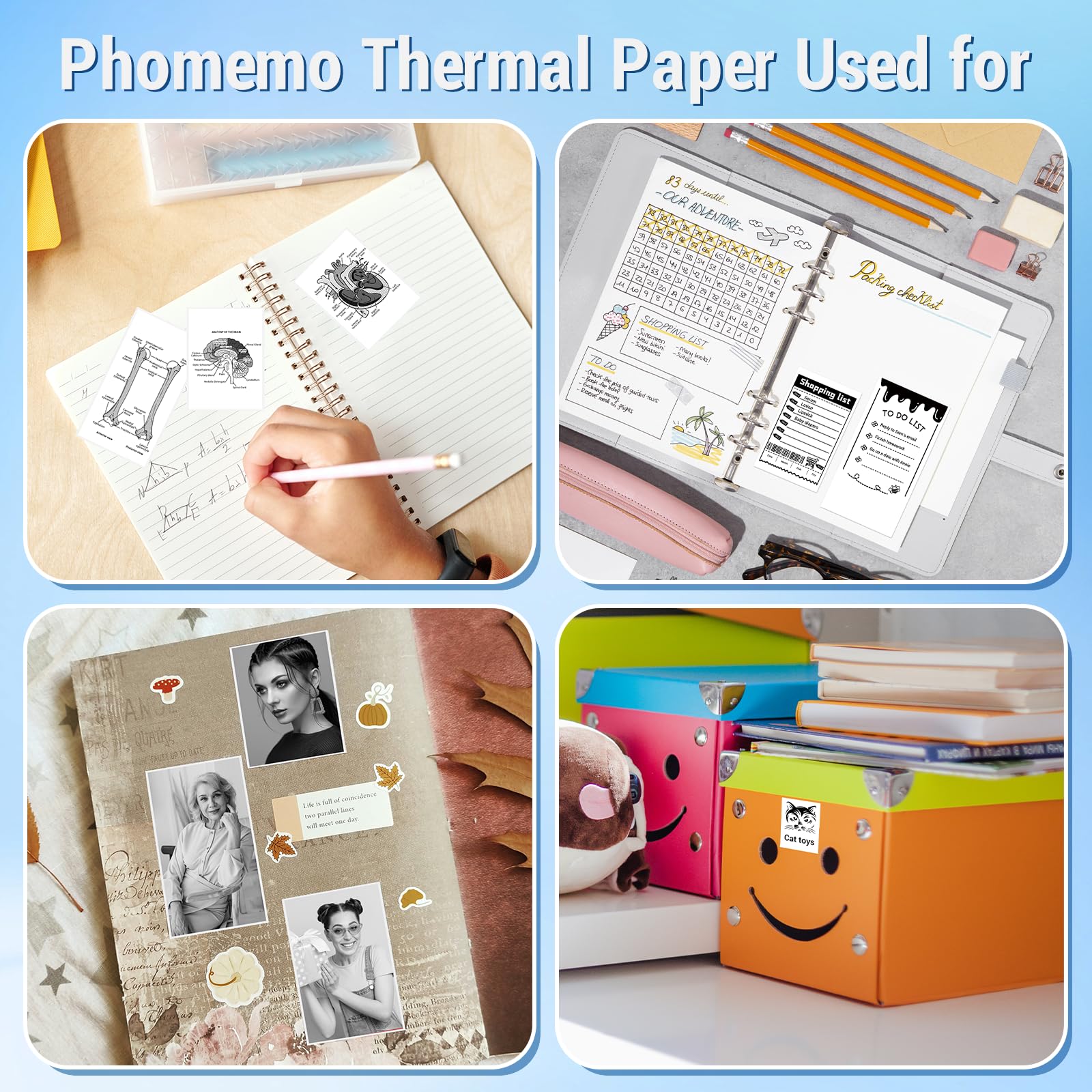 Foto 6 pulgar | Etiqueta De Papel Adhesivo Térmico Phomemo White Para Impresora M02 - Venta Internacional.