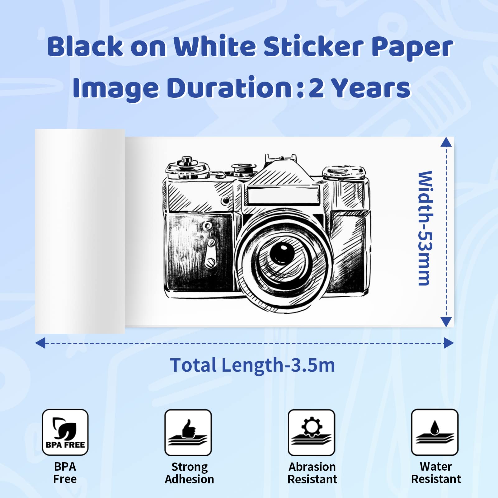 Foto 3 pulgar | Papel Adhesivo Phomemo T02/m02x/m02l, 50 Mm X 3,5 M, 3 Rollos - Venta Internacional.