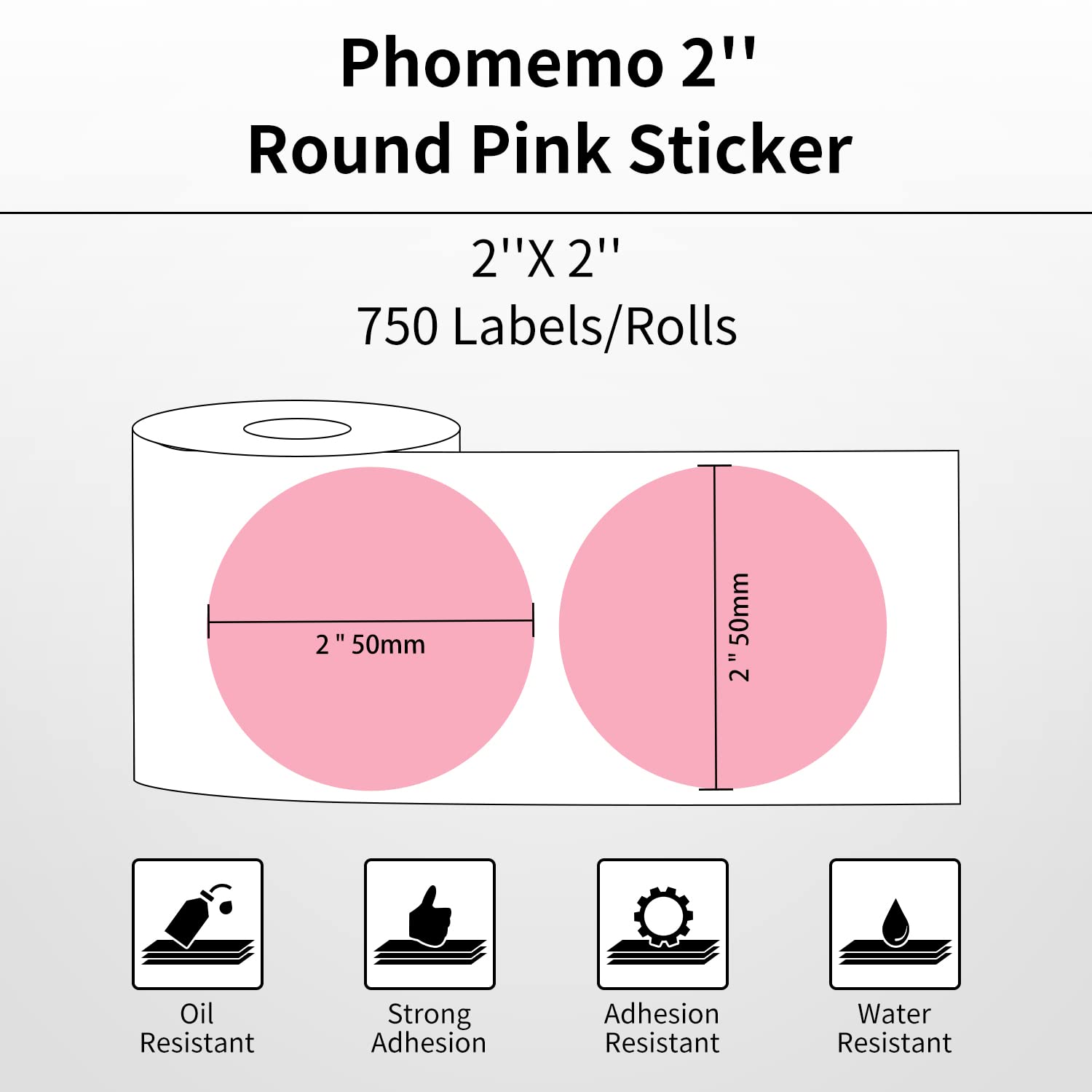 Foto 2 | Etiqueta Térmica Phomemo Color Circle, 5 Cm, Autoadhesiva, 750 Unidades - Venta Internacional.