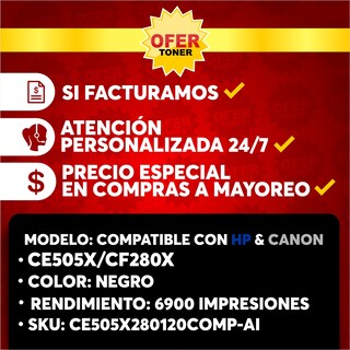 Foto 8 | Tóner Negro 120/119 Compatible con CANON Image CLASS D1100 D1370 D1350