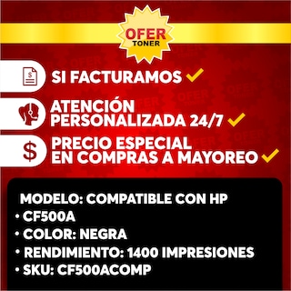 Foto 7 | Tóner Negro CF500A-AI/202-A Compatible con HP M254 M280 M281 M254DW