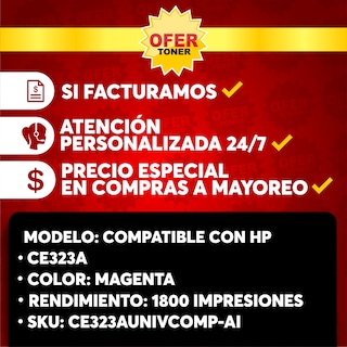 Foto 8 | Tóner Ce323a-m/cb543a-m/cf213a-m/128a-m/125a-m/131a-m Compatible con HP m251n m251nw Mfp M276n M276nw Magenta