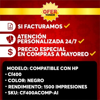 Foto 8 | 2 Pza Tóner Cf400a/201a Compatible Con Hp,m252dw m277dw M252 M277 Negro