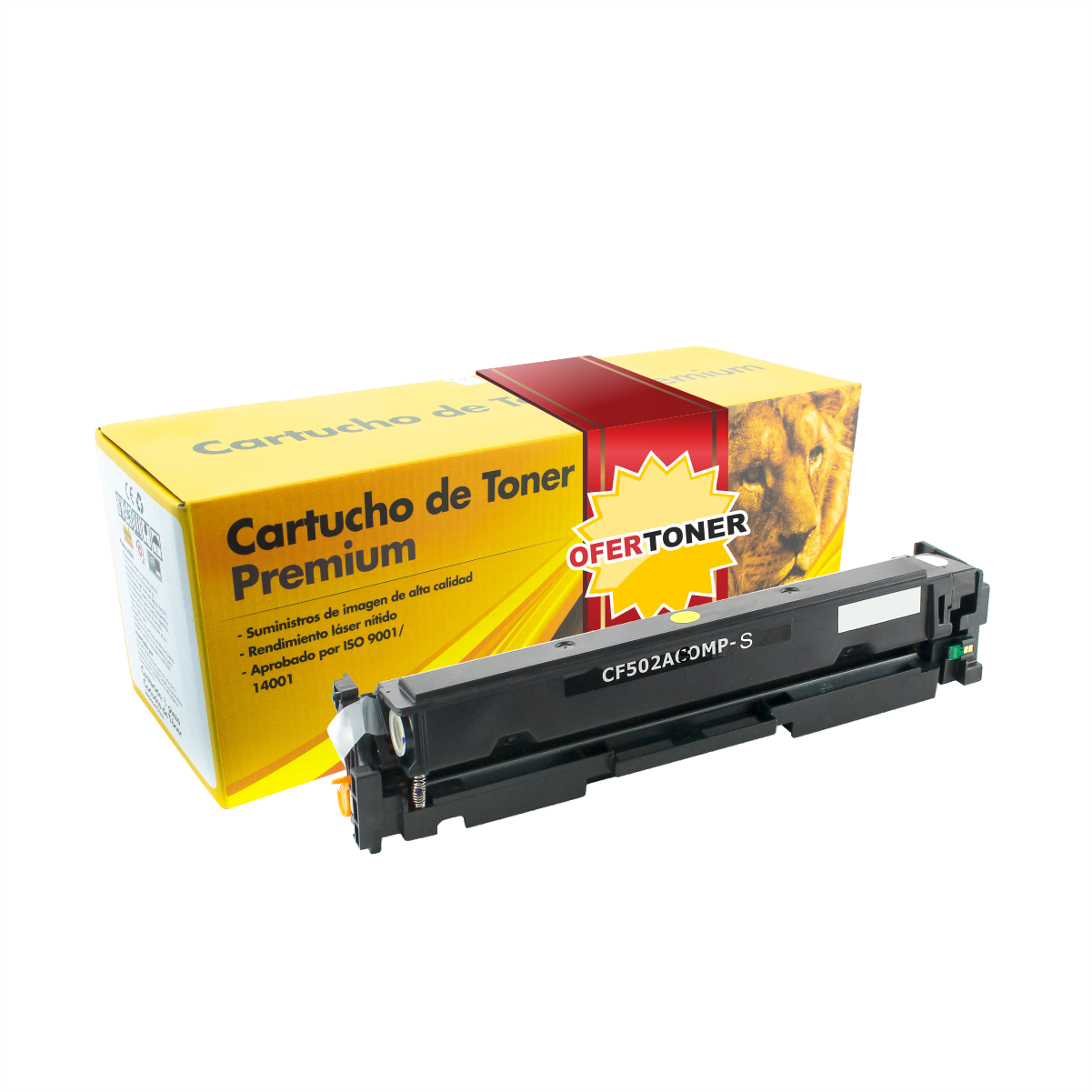 Tóner Cf502a-y/202a-y Compatible con Hp M254dw  M254nw  M280nw  M281fdw Amarillo