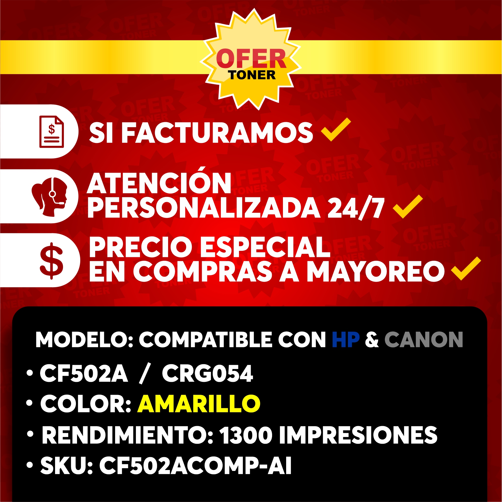 Foto 9 pulgar | Tóner Cf502a-y/202a-y Compatible con Hp M254dw  M254nw  M280nw  M281fdw Amarillo