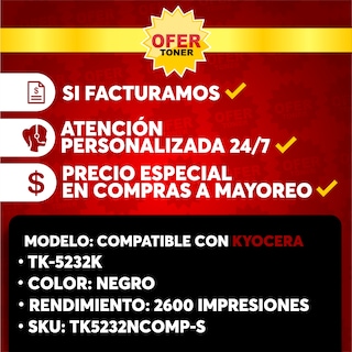 Foto 8 | Tóner Genérico Compatible TK5232K para Impresora Kyocera M5521cdn