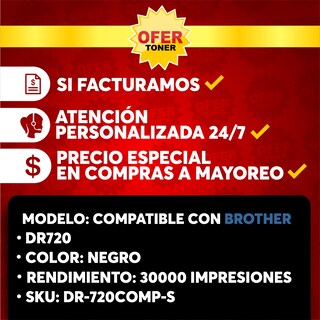 Foto 7 | Drum Dr-720 Compatible con Brother Hl 5440d Hl 5450dn Hl 5450dnt Hl 5470dw Negro
