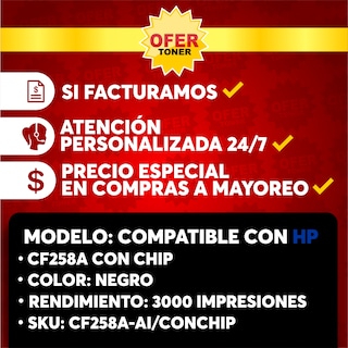 Foto 8 | Tóner CF258A compatible con HP M404