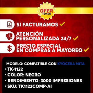 Foto 8 | Toner Tk1122 Compatible Con Kyocera Fs-1060