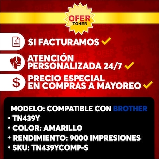 Foto 8 | Tóner Tn439y Compatible con Brother Hl L9310 Mfc L9570 L9310 Hl L9310cdw Amarillo