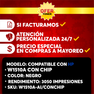 Foto 8 | Tóner Negro W1510A Compatible con HP 4003/ 4103