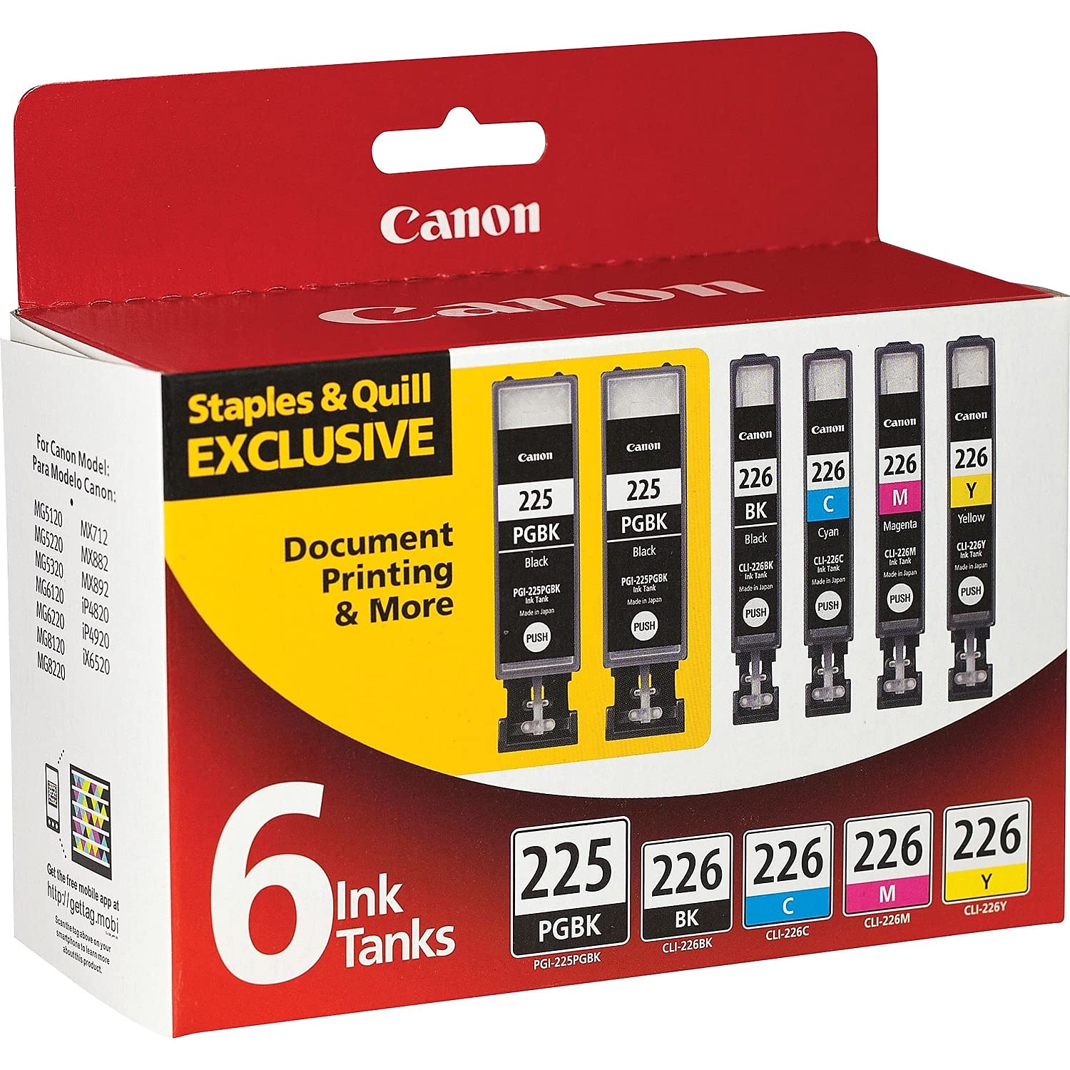 Foto 4 pulgar | Cartucho De Tinta Canon Pgi-225/cli-226, Paquete Económico De 6 Colores - Venta Internacional.