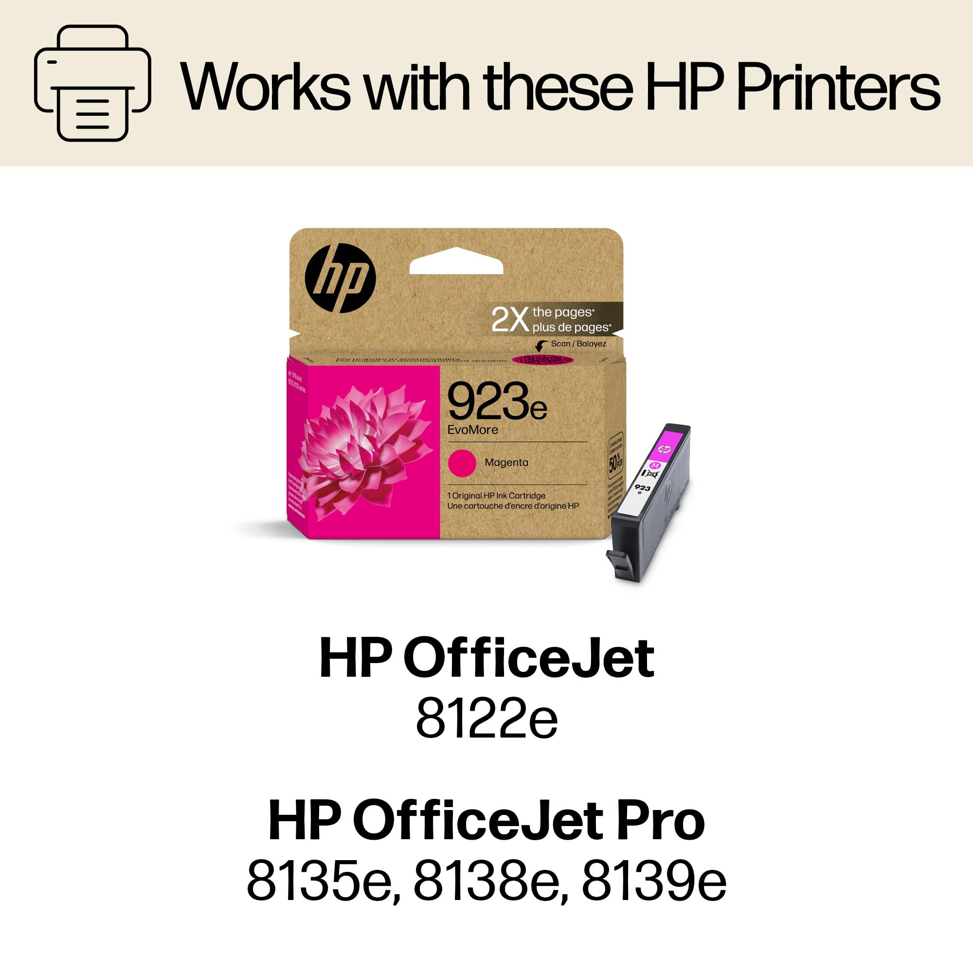 Foto 3 pulgar | Cartucho De Tinta Hp 923e Evomore Magenta Para Officejet 8120 - Venta Internacional.
