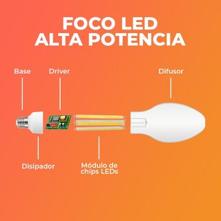 Foto 3 | Foco Alta Potencia 360° Tecnolite Lhb Led Filamnt 42w Blanca