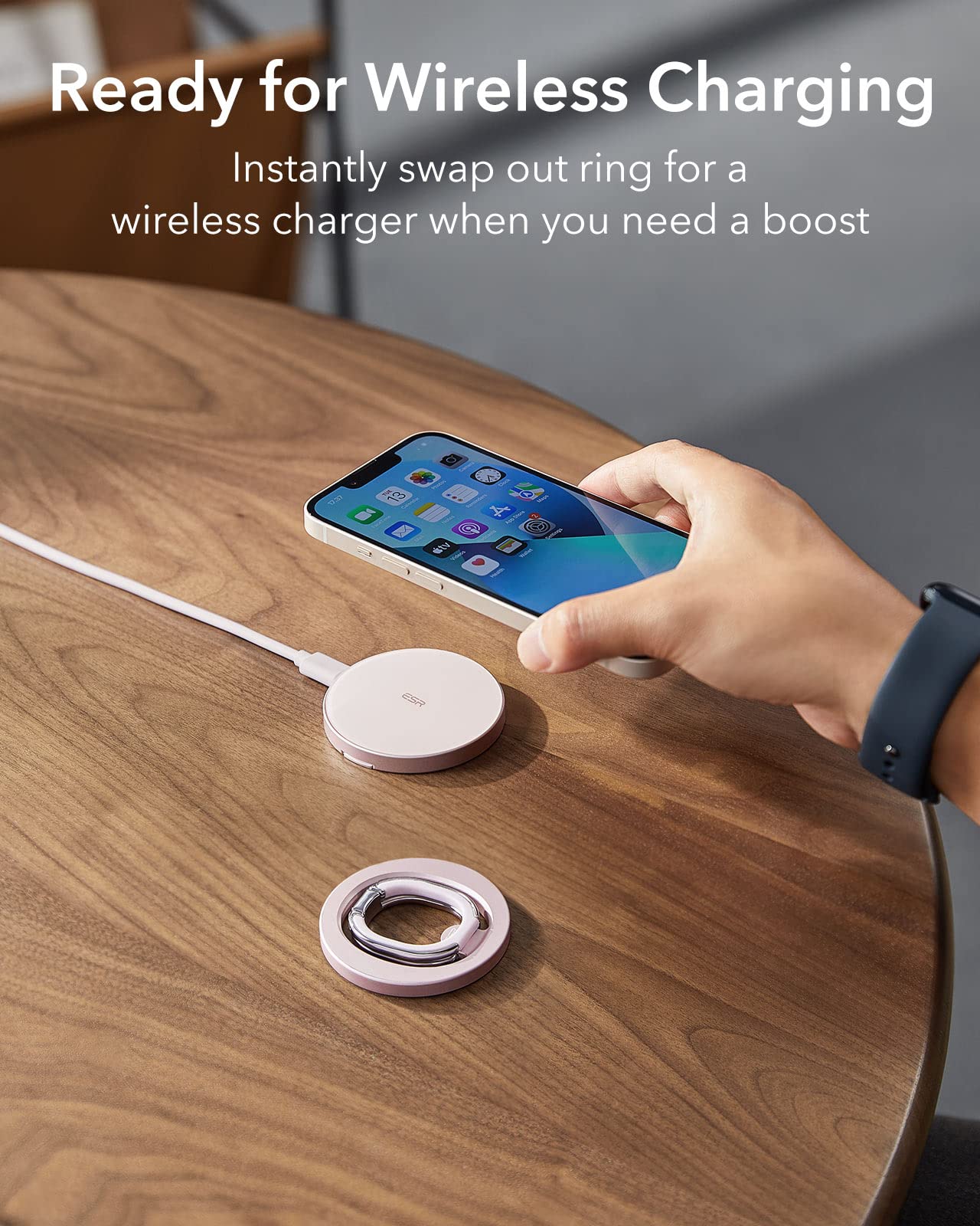 Foto 7 pulgar | Soporte Magnético Esr Para Teléfono Con Forma De Anillo Para Iphone 16/15/14/13/12, Color Rosa - Venta Internacional.