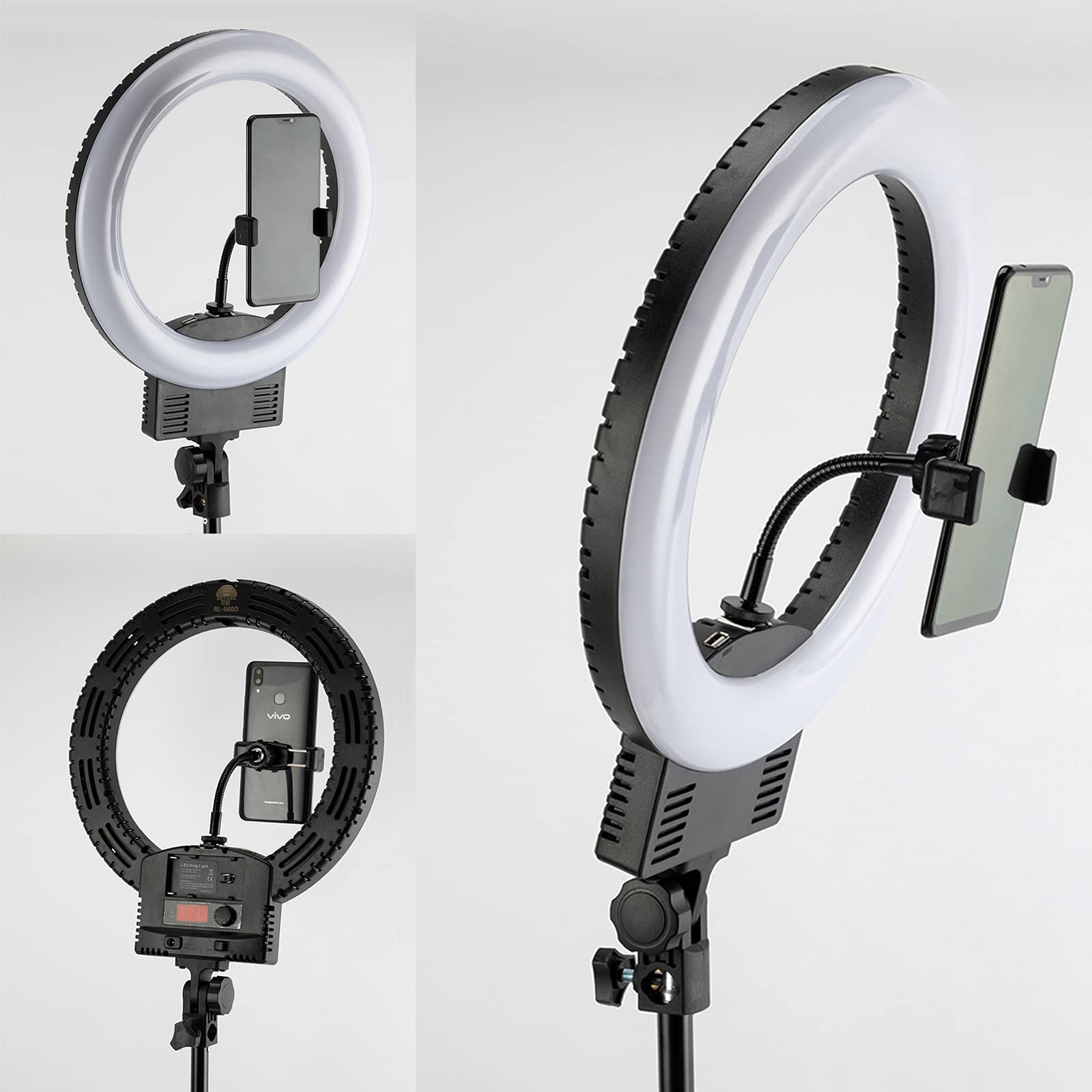 Foto 3 pulgar | [paquete De 2] Soporte De Teléfono Para Luz Anular Y Soporte De Trípode, Negro - Venta Internacional.