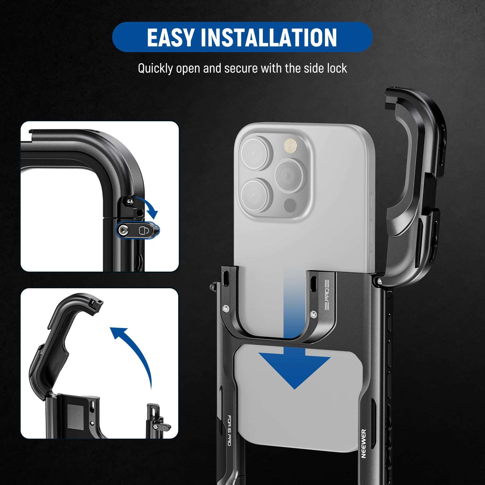 Foto 3 pulgar | Estabilizador De Teléfono Neewer 16 Pro Cage Video Rig Para Iphone 16 Pro - Venta Internacional.