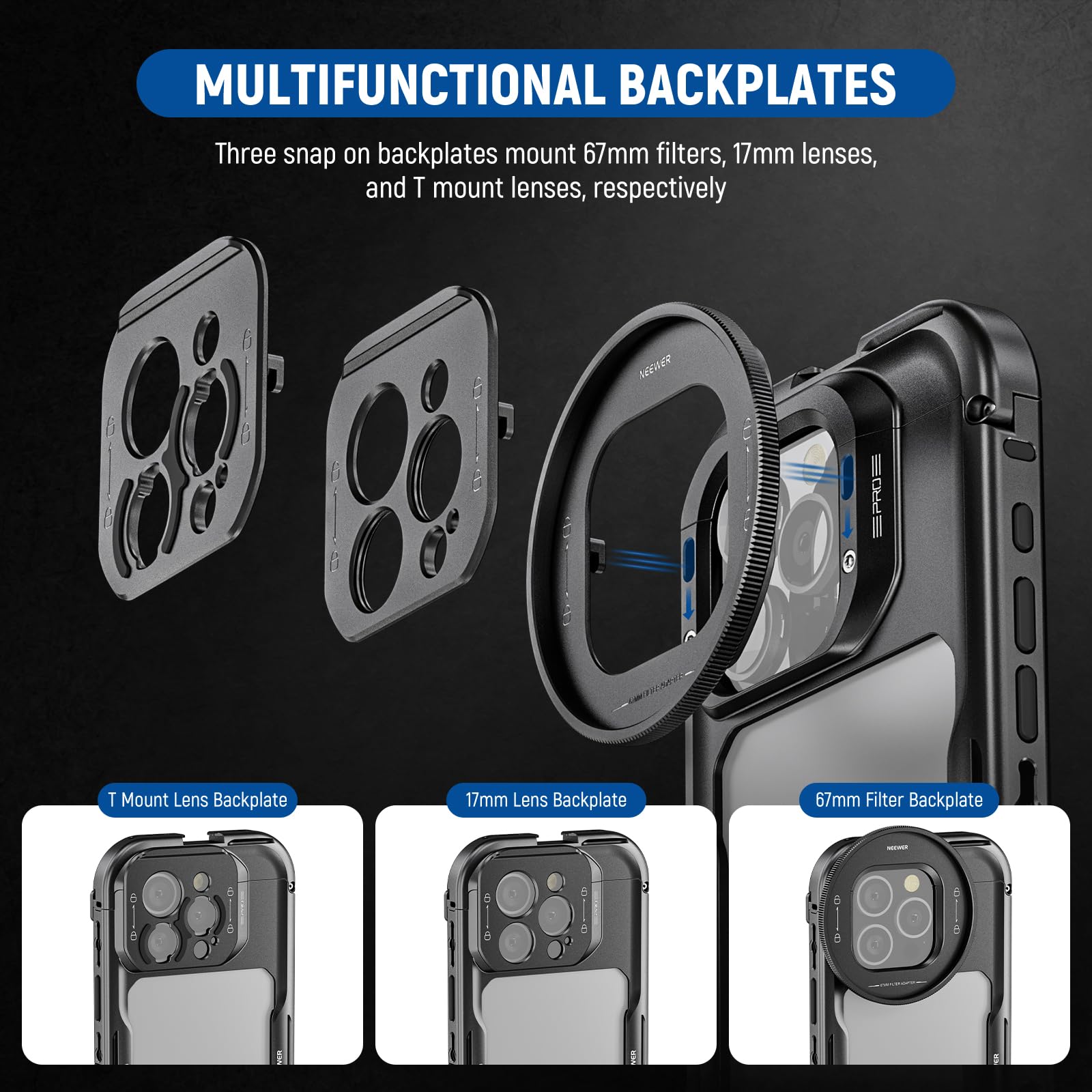 Foto 4 pulgar | Estabilizador De Teléfono Neewer 16 Pro Cage Video Rig Para Iphone 16 Pro - Venta Internacional.