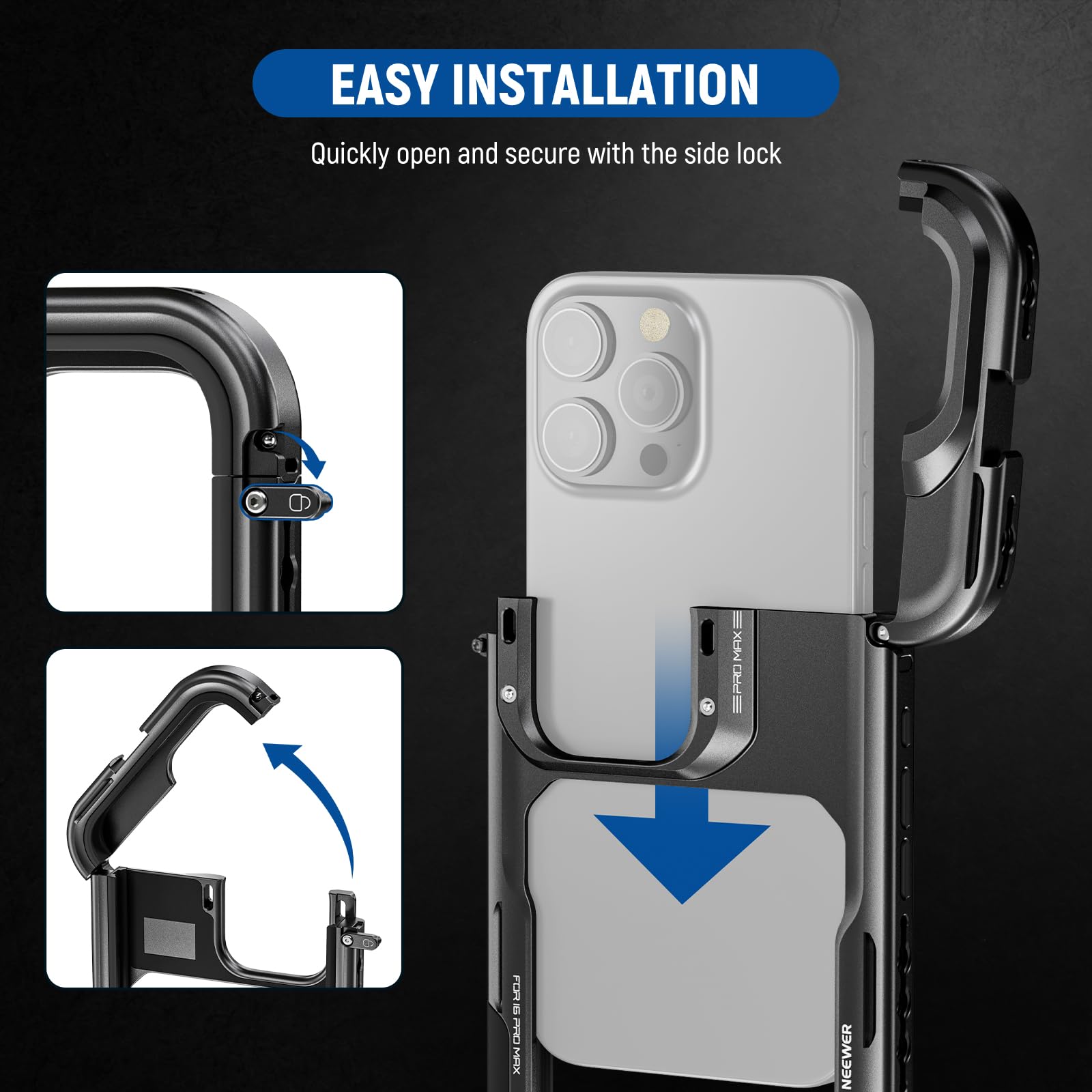 Foto 3 pulgar | Funda Estabilizadora Para Teléfono Neewer 16 Pro Max Con Adaptadores Y Filtros - Venta Internacional.