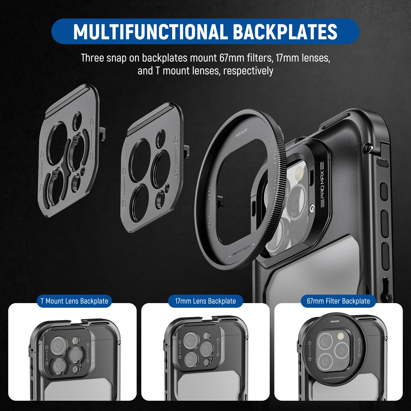Foto 4 pulgar | Funda Estabilizadora Para Teléfono Neewer 16 Pro Max Con Adaptadores Y Filtros - Venta Internacional.