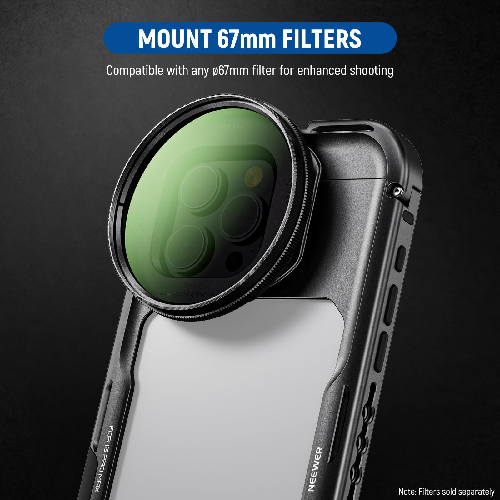 Foto 6 pulgar | Funda Estabilizadora Para Teléfono Neewer 16 Pro Max Con Adaptadores Y Filtros - Venta Internacional.