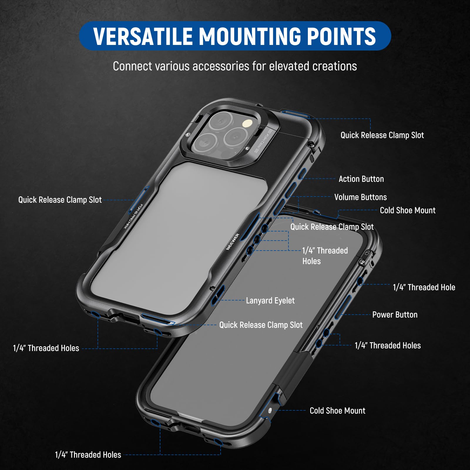 Foto 8 pulgar | Funda Estabilizadora Para Teléfono Neewer 16 Pro Max Con Adaptadores Y Filtros - Venta Internacional.