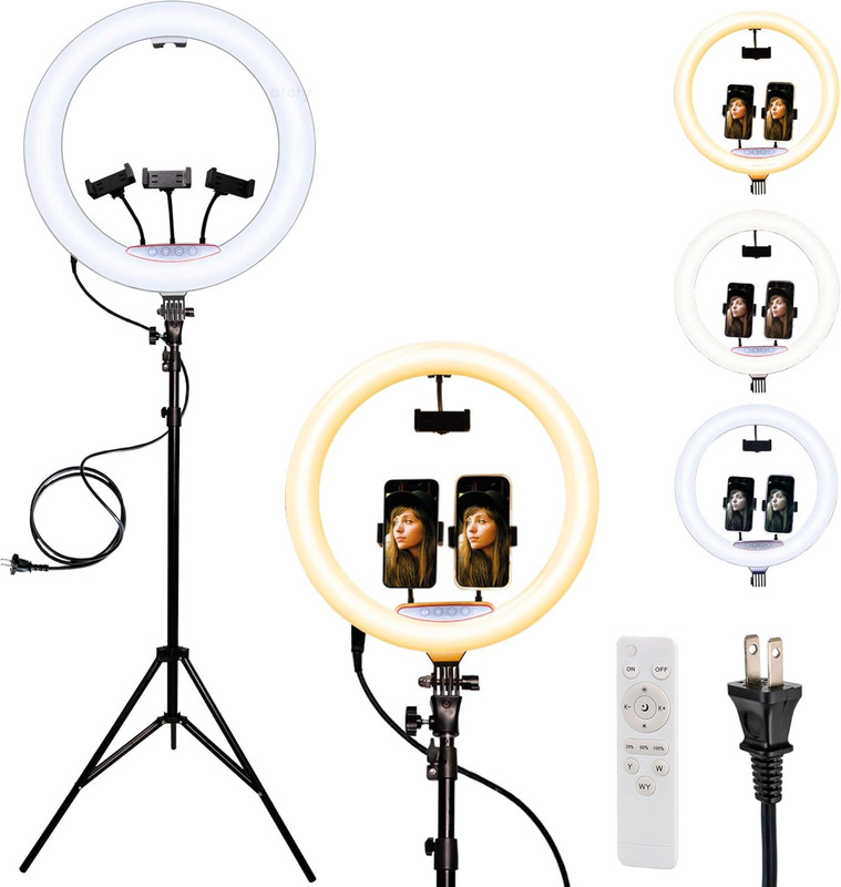 Aro De Luz Archy 18'' Con Tripie 2m Para Celular Y Cámara Selfie Luz Led Regulable Profesional