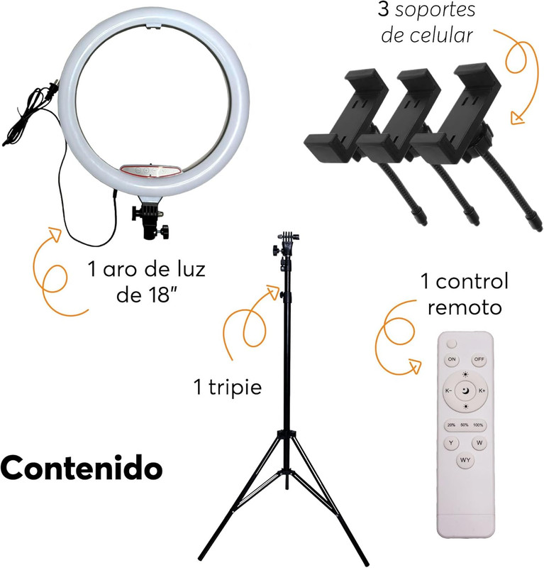 Foto 3 pulgar | Aro De Luz Archy 18'' Con Tripie 2m Para Celular Y Cámara Selfie Luz Led Regulable Profesional