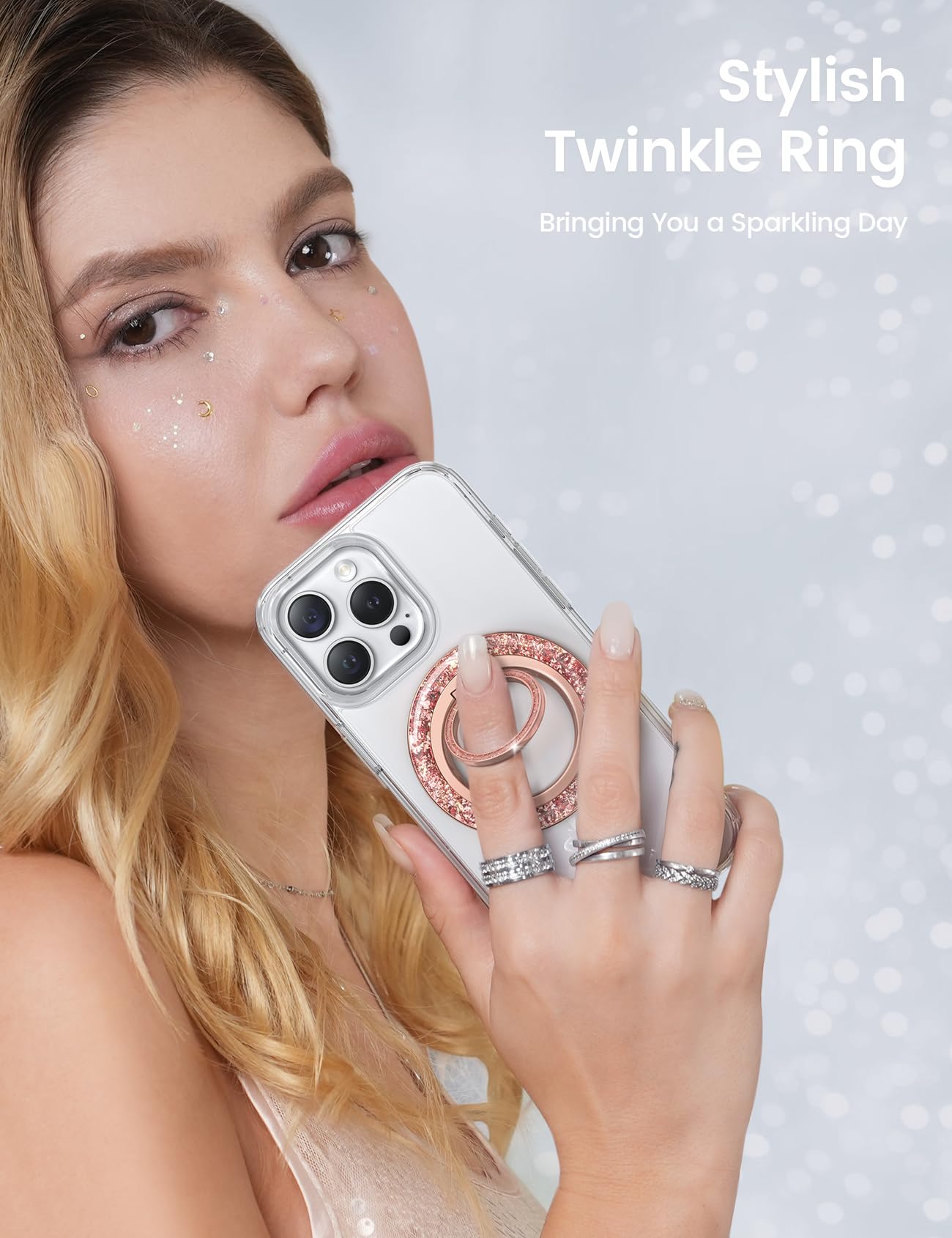 Foto 4 pulgar | Soporte Para Anillo De Teléfono Lamicall Magnetic Twinkle Para Iphone - Venta Internacional.