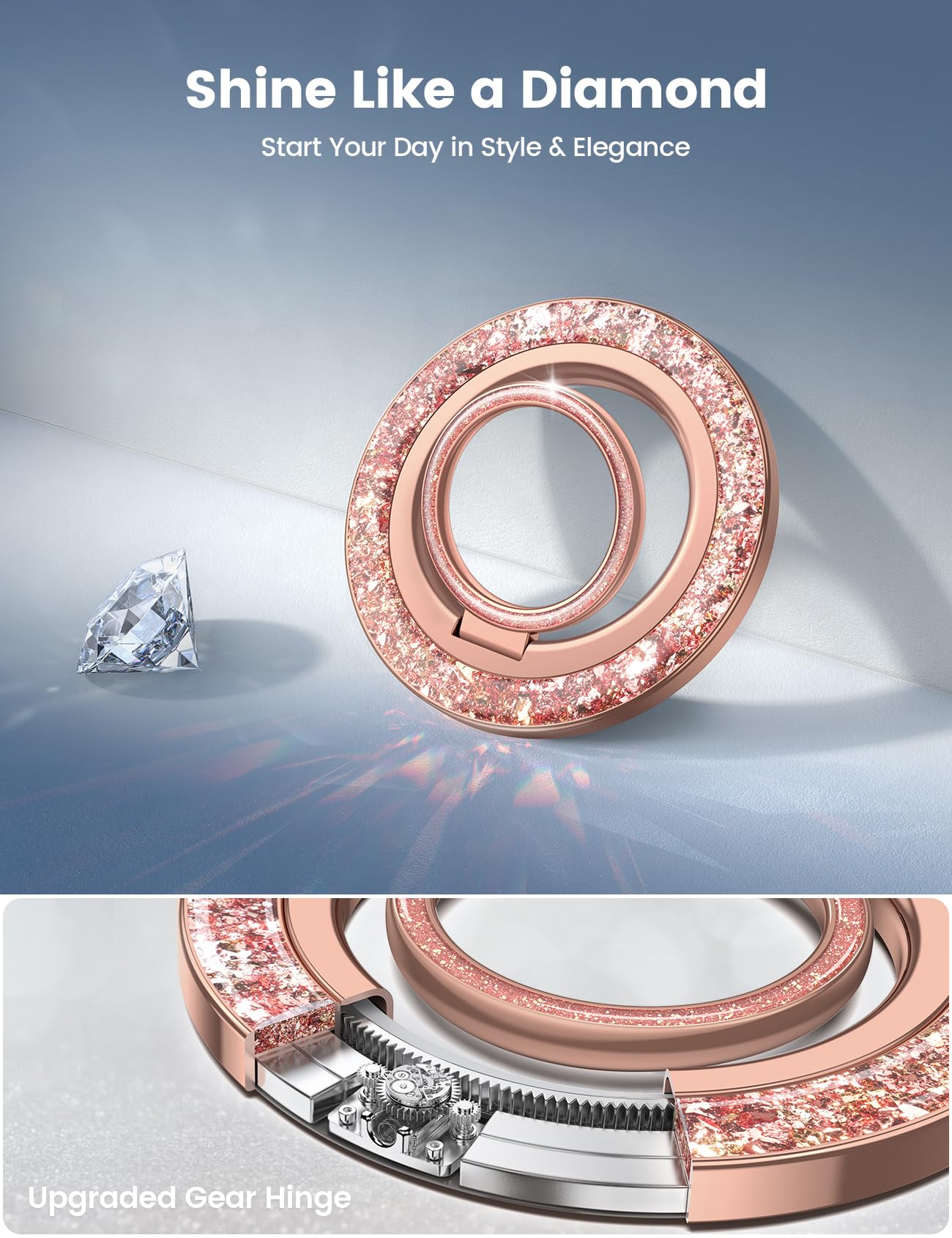 Foto 4 | Soporte Para Anillo De Teléfono Lamicall Magnetic Twinkle Para Iphone - Venta Internacional.