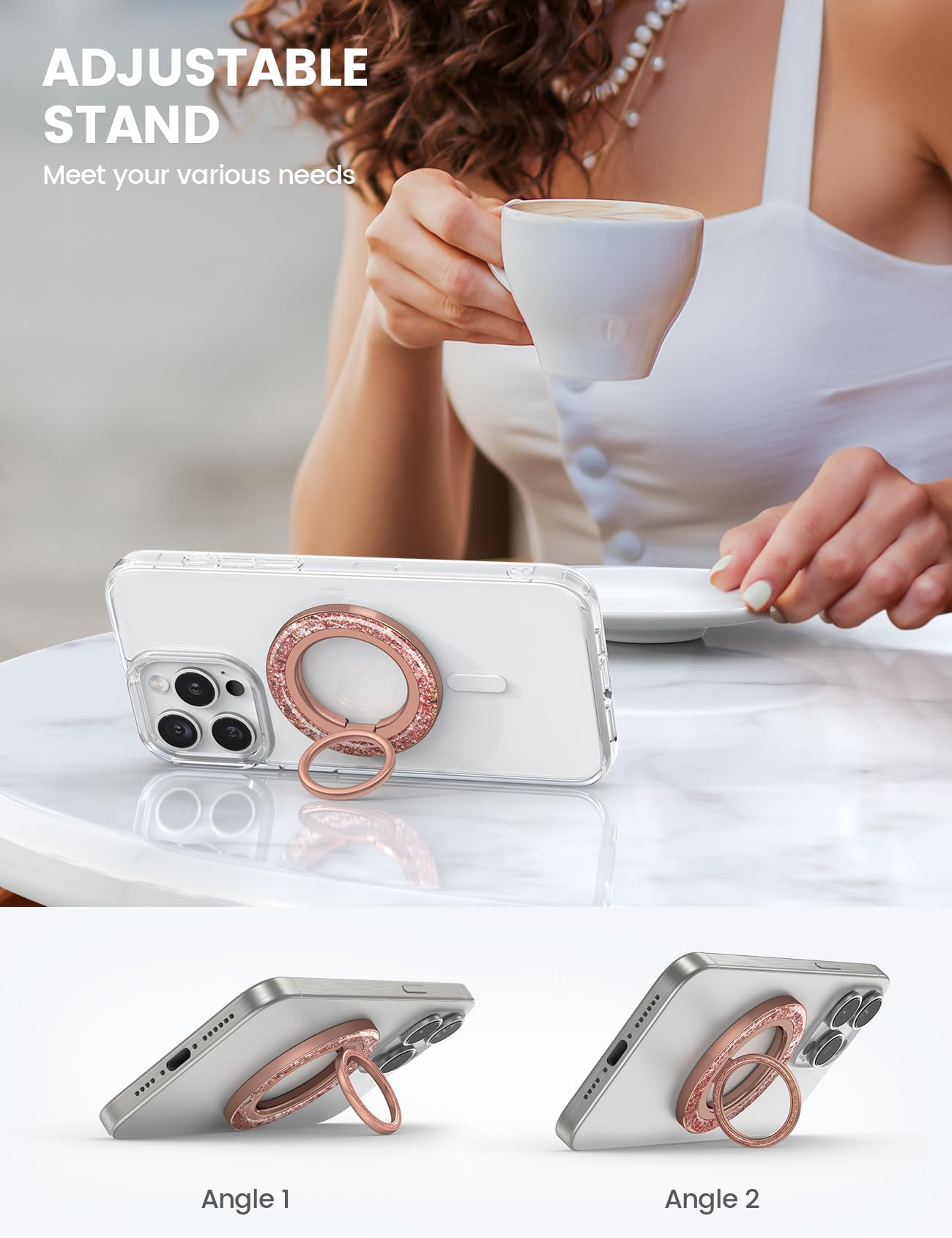 Foto 7 pulgar | Soporte Para Anillo De Teléfono Lamicall Magnetic Twinkle Para Iphone - Venta Internacional.